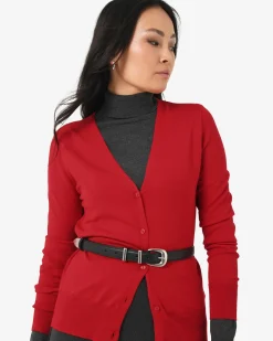 Forcast Nicolette V-neck Knit Cardigan Fire Clearance