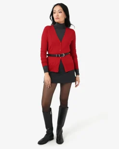 Forcast Nicolette V-neck Knit Cardigan Fire Clearance