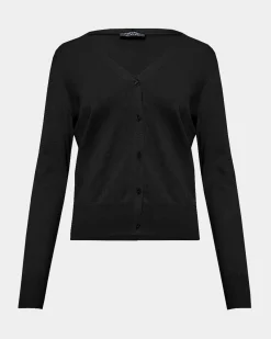 Forcast Nicolette V-neck Knit Cardigan Black Hot