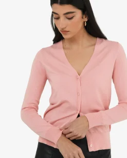 Forcast Nicolette V-neck Knit Cardigan Blush Pink Outlet