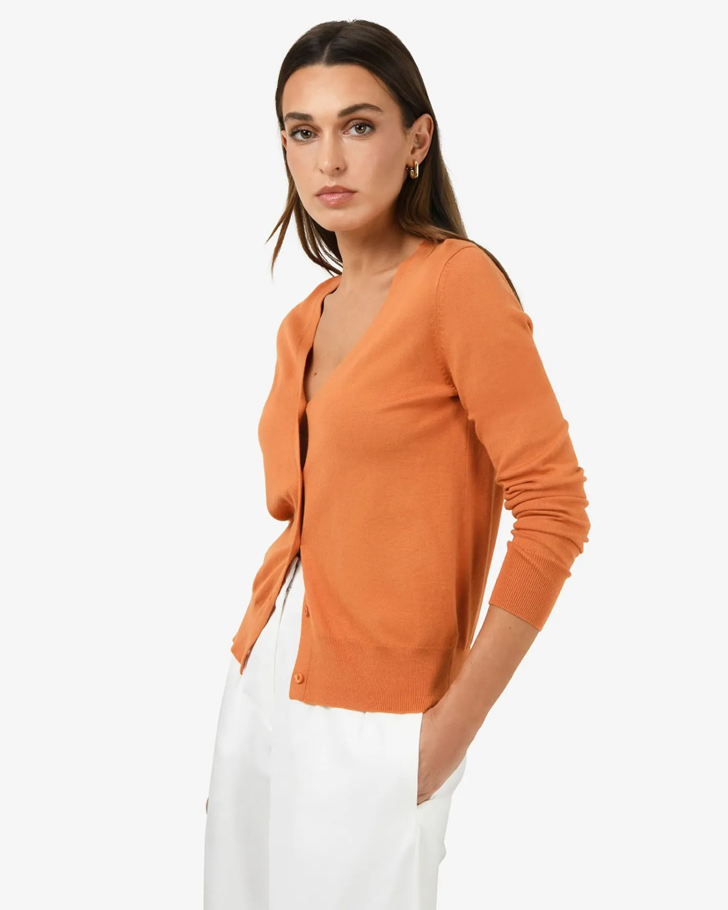 Forcast Nicolette V-neck Knit Cardigan Mandarin Outlet