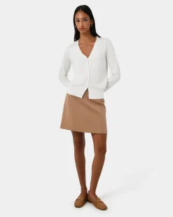 Forcast Nicolette V-neck Knit Cardigan Ivory New