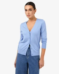 Forcast Nicolette V-neck Knit Cardigan Periwinkle Best
