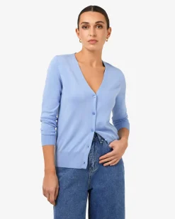 Forcast Nicolette V-neck Knit Cardigan Periwinkle Best