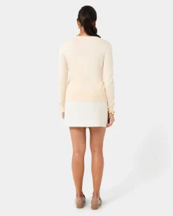 Forcast Nicolette V-neck Knit Cardigan Bone Online