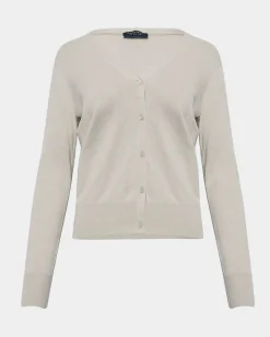 Forcast Nicolette V-neck Knit Cardigan Oatmeal