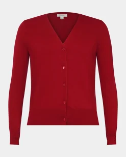 Forcast Nicolette V-neck Knit Cardigan Ruby Outlet
