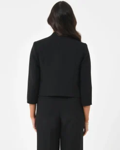 Forcast Nikki Collarless Crop Jacket Black