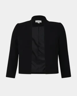Forcast Nikki Collarless Crop Jacket Black