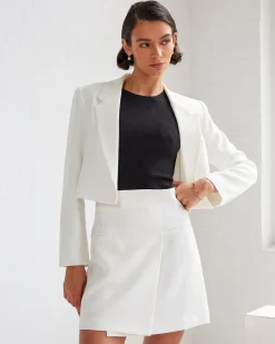 Forcast Nikki Cropped Blazer Ivory Online