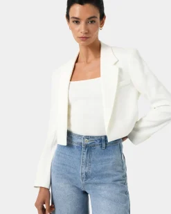 Forcast Nikki Cropped Blazer Ivory Online