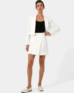 Forcast Nikki Cropped Blazer Ivory Online