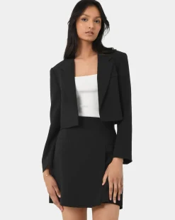Forcast Nikki Cropped Blazer Black Clearance