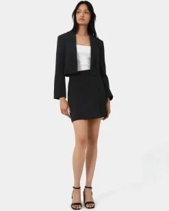 Forcast Nikki Cropped Blazer Black Clearance
