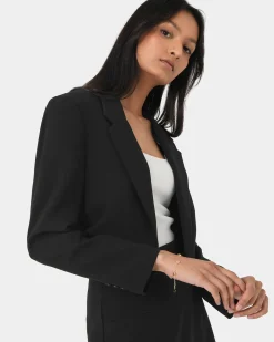 Forcast Nikki Cropped Blazer Black Clearance