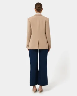 Forcast Nikki Double Breasted Blazer Warm Taupe Sale