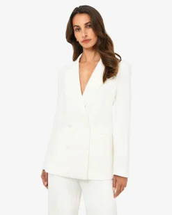 Forcast Nikki Double Breasted Blazer Ivory Outlet