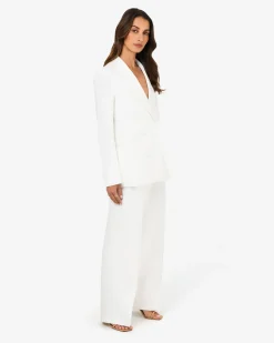 Forcast Nikki Double Breasted Blazer Ivory Outlet