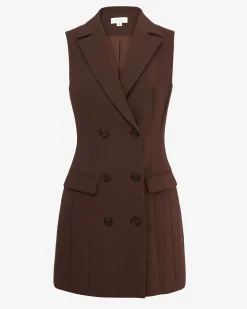 Forcast Nikki Double Breasted Dress Brown Clearance