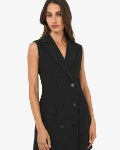 Forcast Nikki Double Breasted Dress Black Best