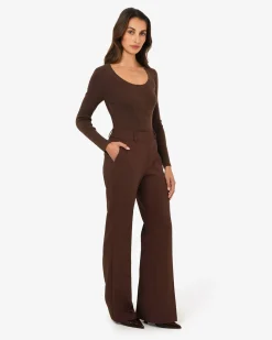 Forcast Nikki Flared Leg Pants Brown