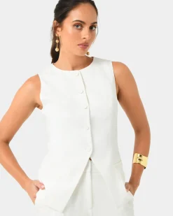 Forcast Nikki Longline Vest Ivory Outlet