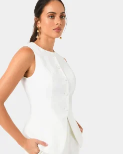 Forcast Nikki Longline Vest Ivory Outlet