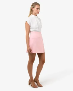 Forcast Nikki Mini Wrap Skirt Pink Clearance