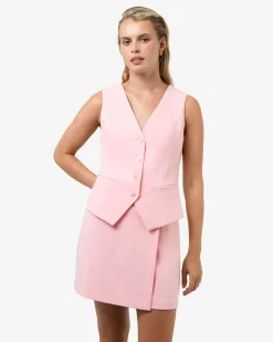 Forcast Nikki Mini Wrap Skirt Pink Clearance