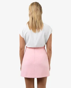 Forcast Nikki Mini Wrap Skirt Pink Clearance
