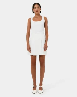 Forcast Nikki Mini Wrap Skirt Ivory