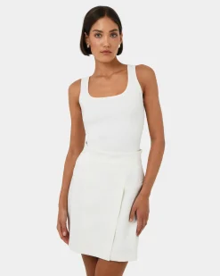 Forcast Nikki Mini Wrap Skirt Ivory
