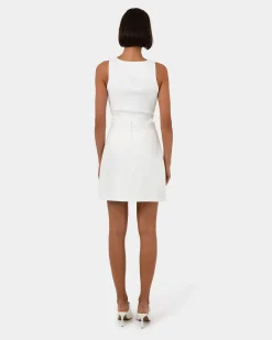 Forcast Nikki Mini Wrap Skirt Ivory