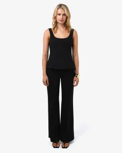 Forcast Nikki Peplum Top Black Discount