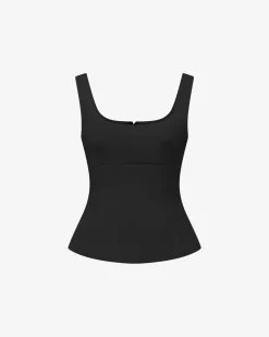 Forcast Nikki Peplum Top Black Discount