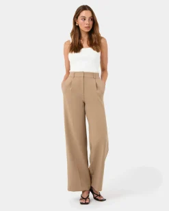Forcast Nikki Tailored Elastic Pants Warm Taupe Clearance