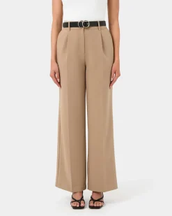 Forcast Nikki Tailored Elastic Pants Warm Taupe Clearance