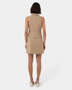 Forcast Nikki Tailored Vest Warm Taupe Sale