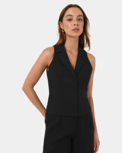 Forcast Nikki Tailored Vest Black Discount