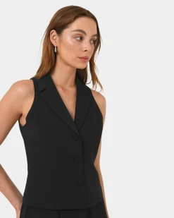 Forcast Nikki Tailored Vest Black Discount