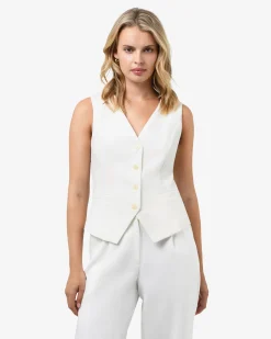 Forcast Nikki Tailored Waistcoat Ivory Clearance