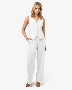 Forcast Nikki Tailored Waistcoat Ivory Clearance
