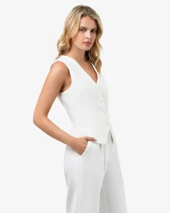 Forcast Nikki Tailored Waistcoat Ivory Clearance
