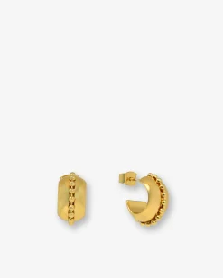 Forcast Nira Boho Stud Earrings Gold Clearance