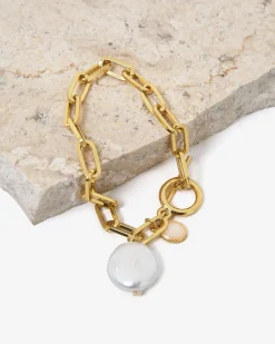 Forcast Noa Pearl Chain Bracelet Gold Discount