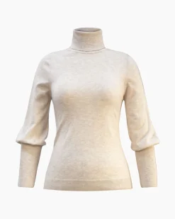 Forcast Nolan High Neck Knit Oat Marle Discount