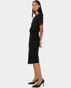Forcast Orlanda Front Slit Skirt Black Best