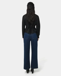 Forcast Paige Gathered Shirt Black Best