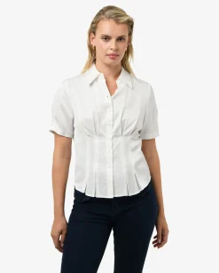 Forcast Paige Short Sleeve Blouse Ivory Discount