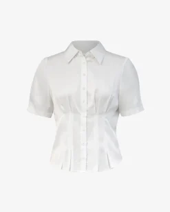 Forcast Paige Short Sleeve Blouse Ivory Discount